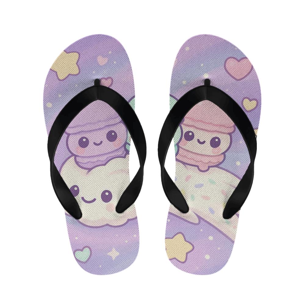 Cosmic Macaron Comet Parade warm fleece slippers