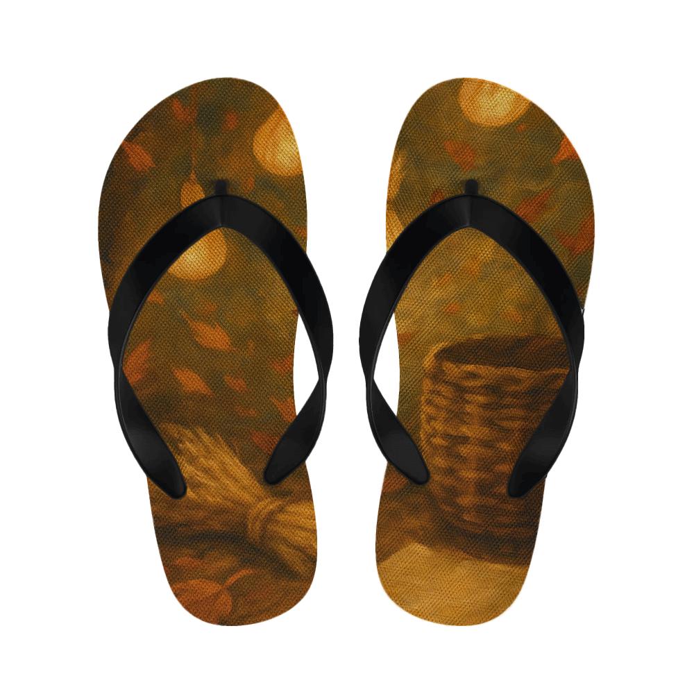 Autumn Lantern Harvest Drift personalized cozy slippers