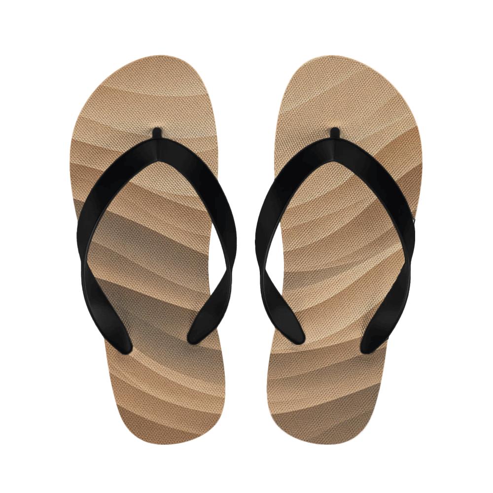 Wind Sculpted Arc Ripple Field unique printed slippers