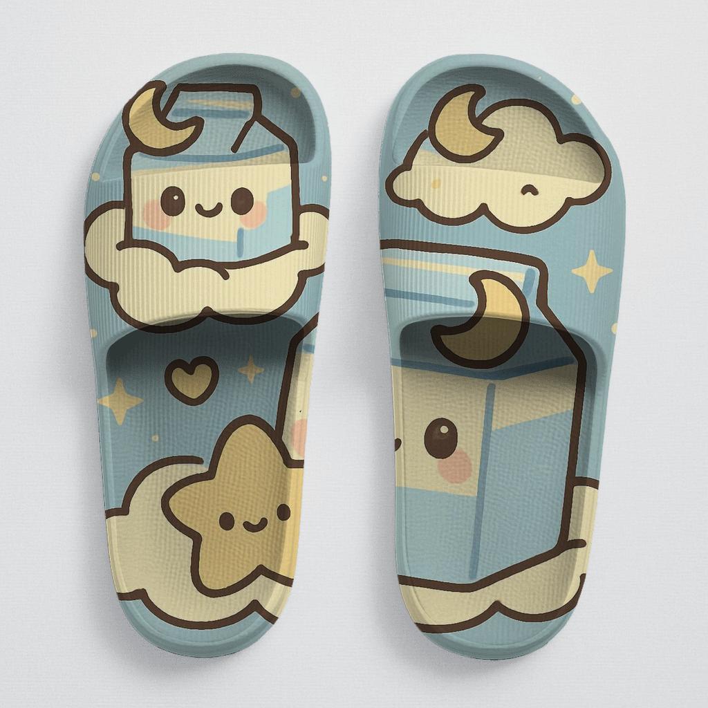 Sleepy Moon Milk Carton Crew sporty rubber slides