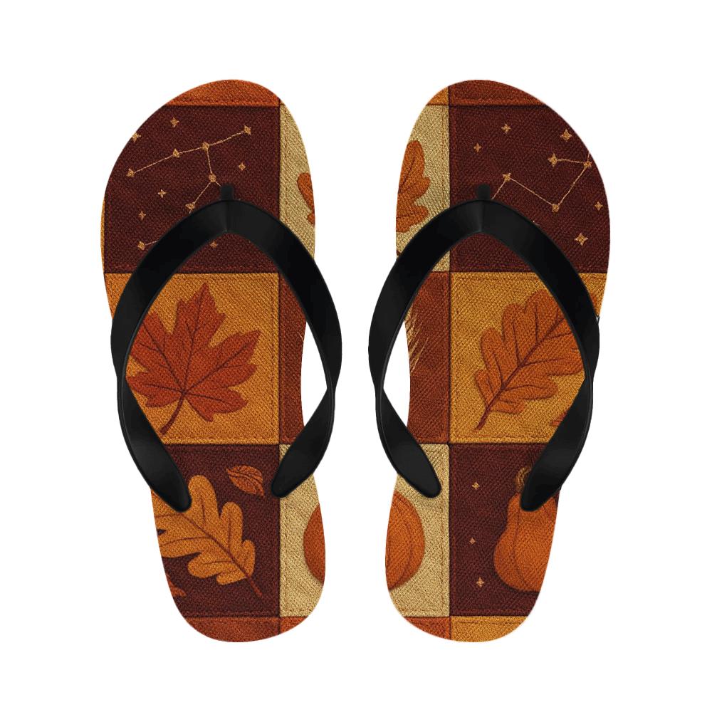 Autumn Equinox Harvest Constellation Quilt unique printed slipperscustom slippers