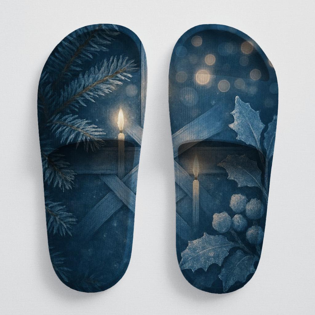 Winter Solstice Starlight Candleweave soft footbed slides