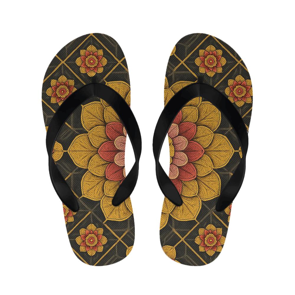 Lotus Circuit Rosette designer logo slippers