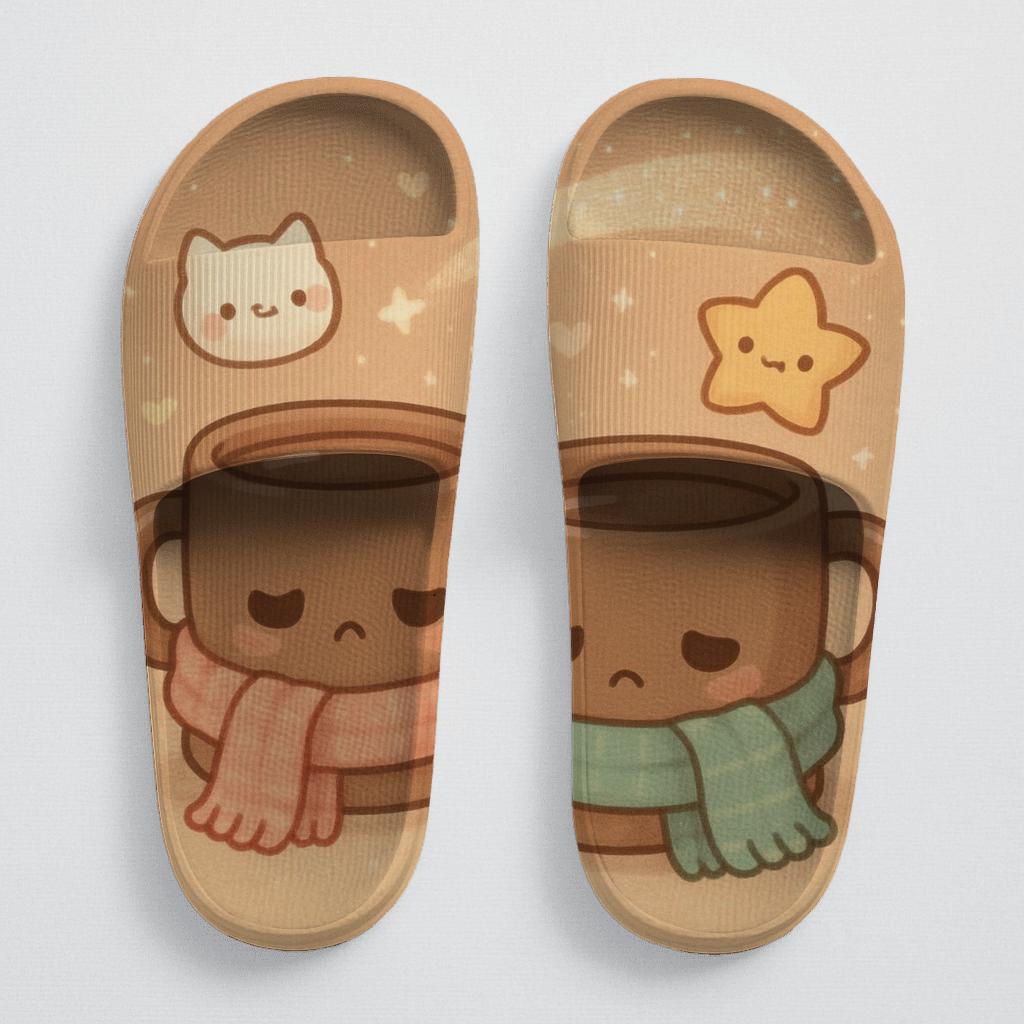 Sleepy Comet Cocoa Friends soft footbed slides