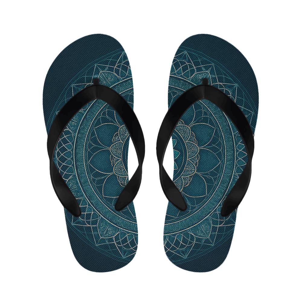Chromatic Orbit Filigree Mandala warm fleece slippers