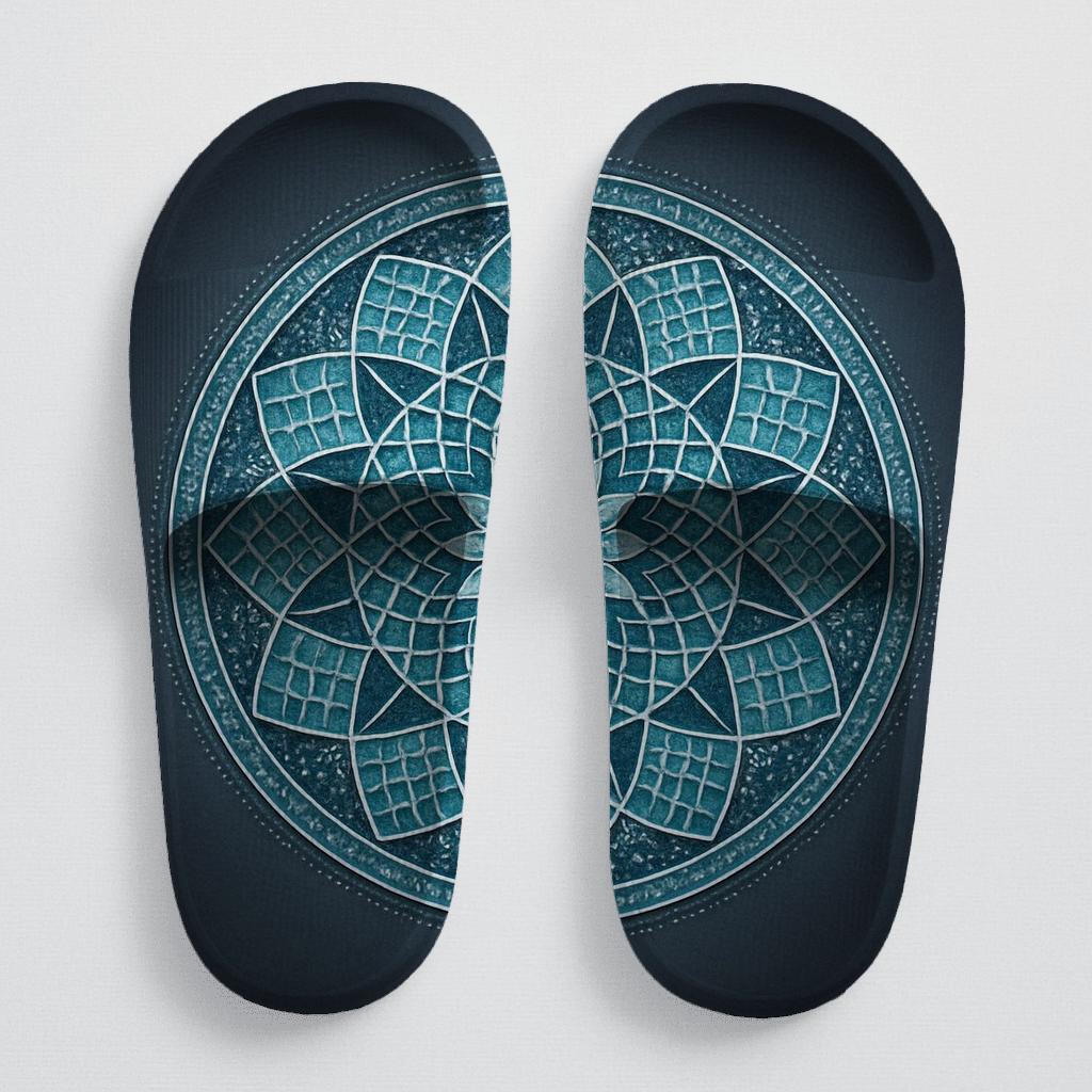 Polar Lattice Halo Mandala personalized slide sandals