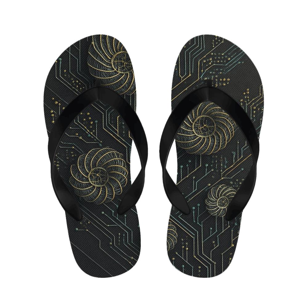 Fractal Corolla Circuitry stylish house slippers