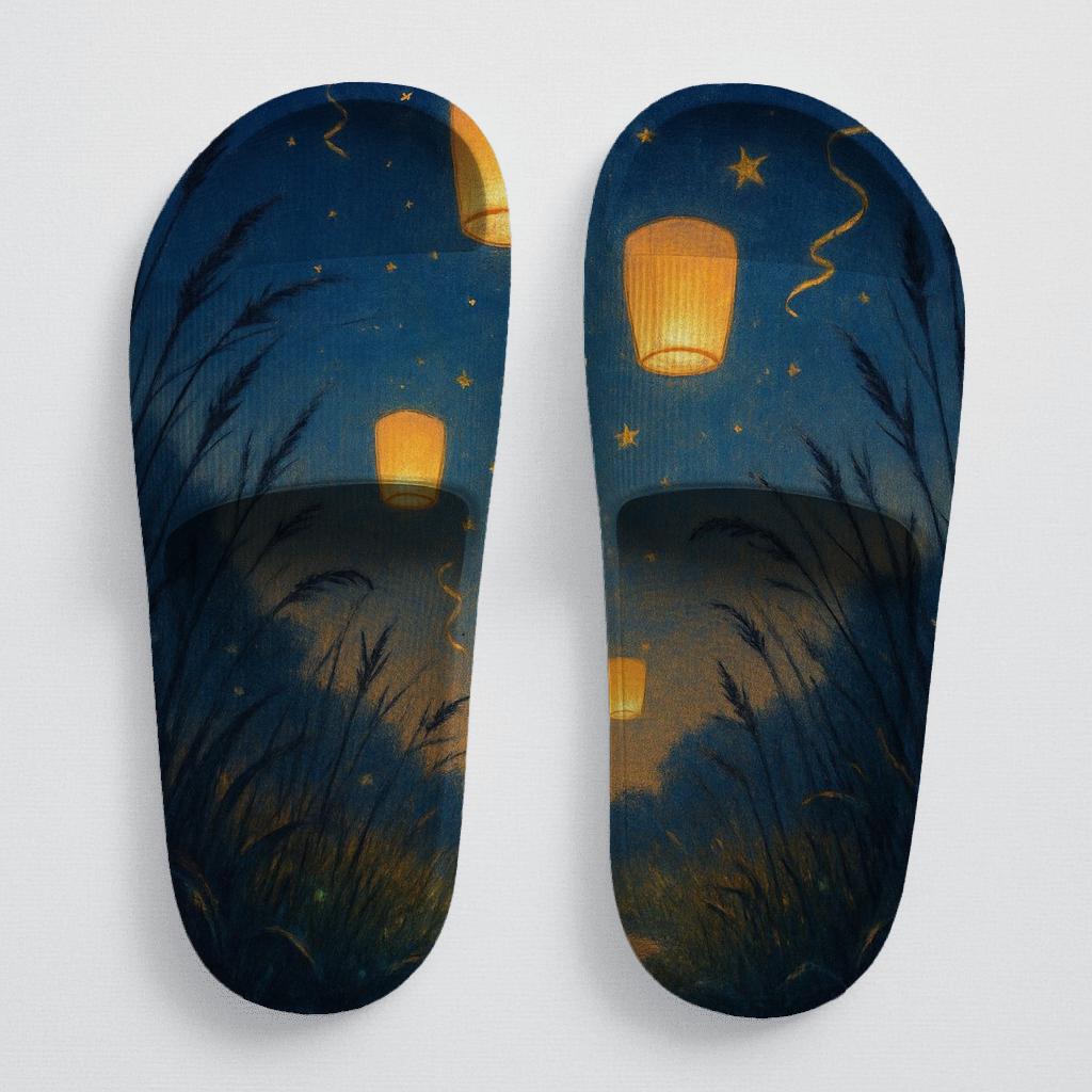 Midsummer Lantern Meadow soft footbed slides