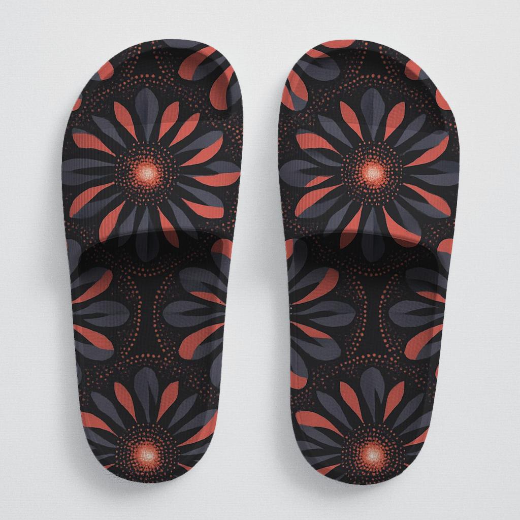 Cosmic Peony Starburst Array personalized slide sandals