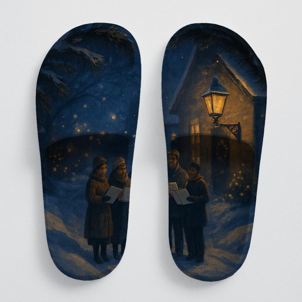 Lanternlit Midwinter Carol Scene trendy summer slides