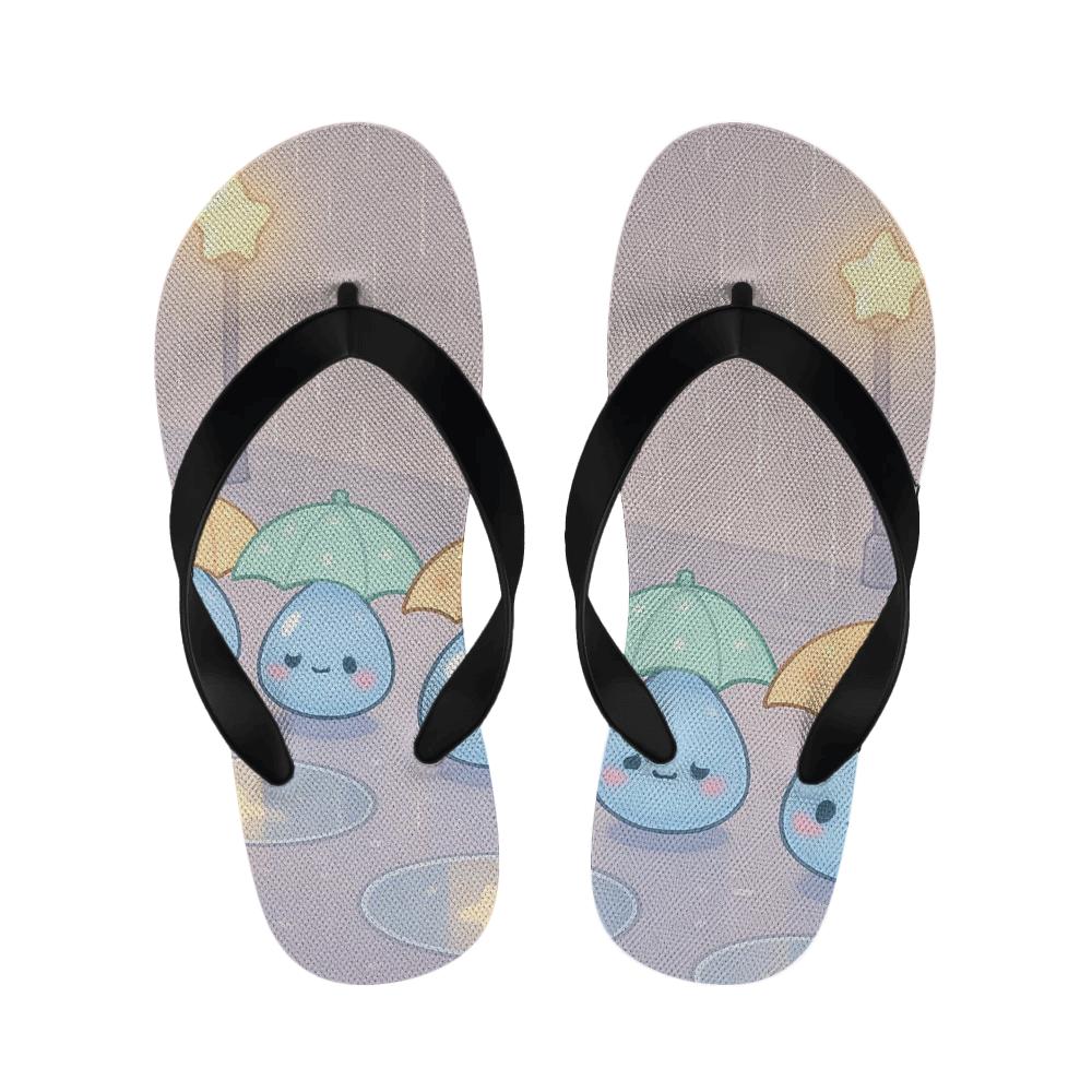 Sleepy Raindrop Umbrella Parade unique printed slipperscustom slippers