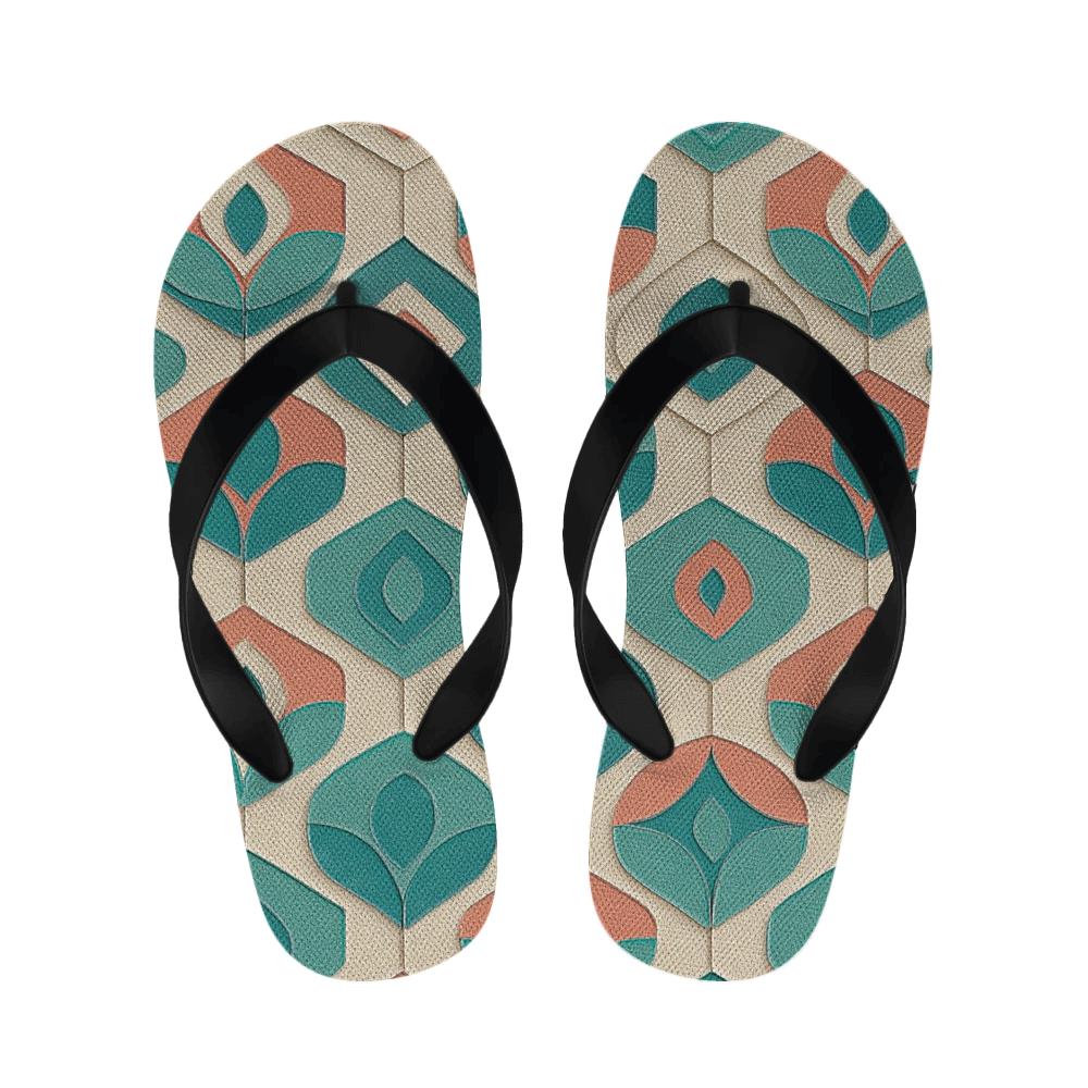 Hex Bloom Pixel Tessellation designer logo slippers