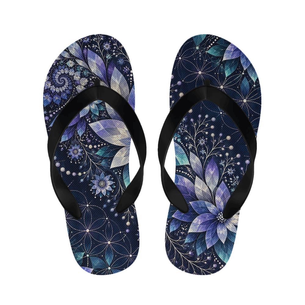 Aster Prism Vein Cascade unique printed slipperscustom slippers [AI-bc1d2422-d84dd25c03ca]