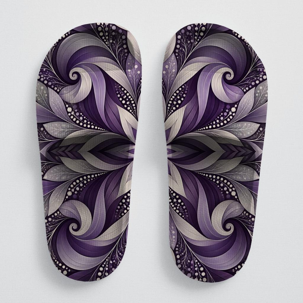 Heliotrope Stripe Fractal Loom trendy summer slides [AI-de529953-5490d7074cd8]