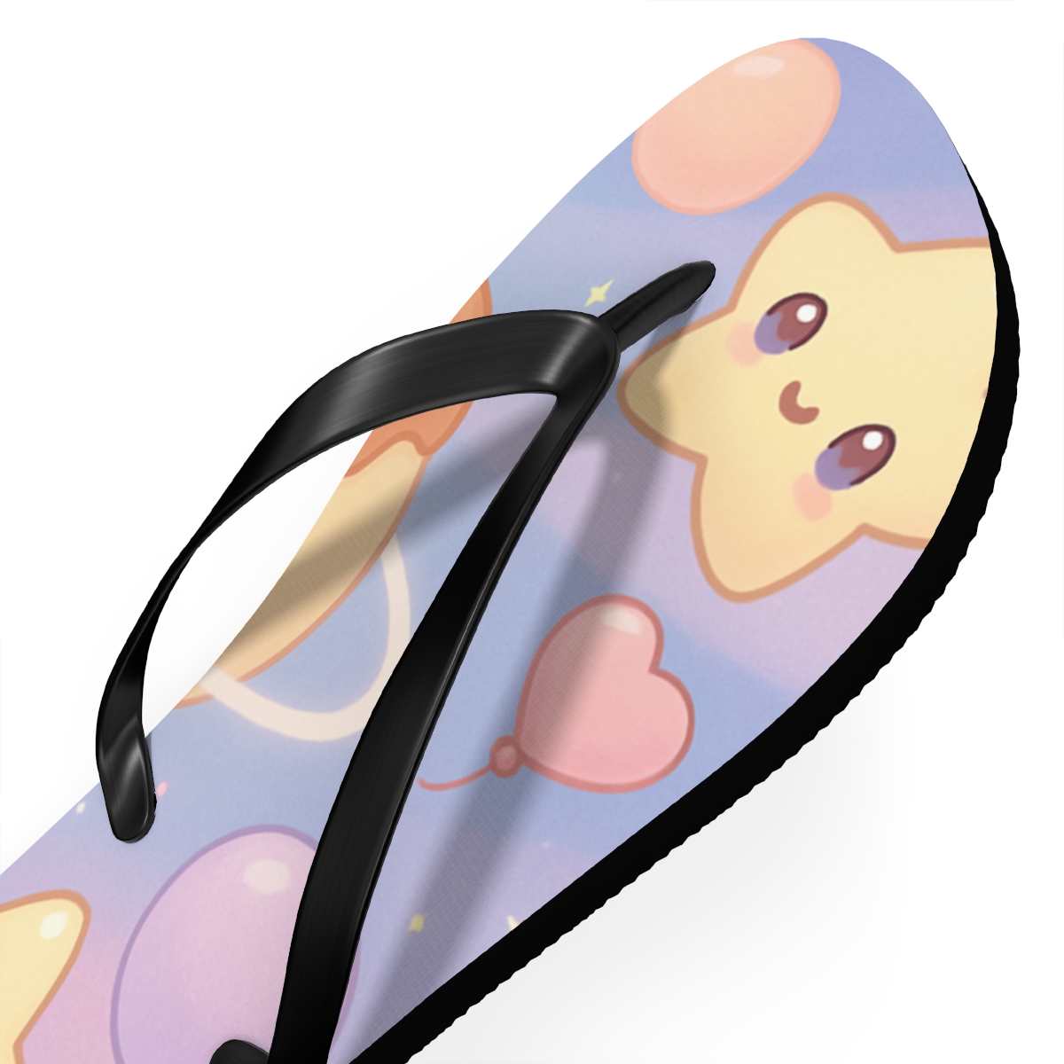 Pudding Planet Playtime unique graphic flip flops