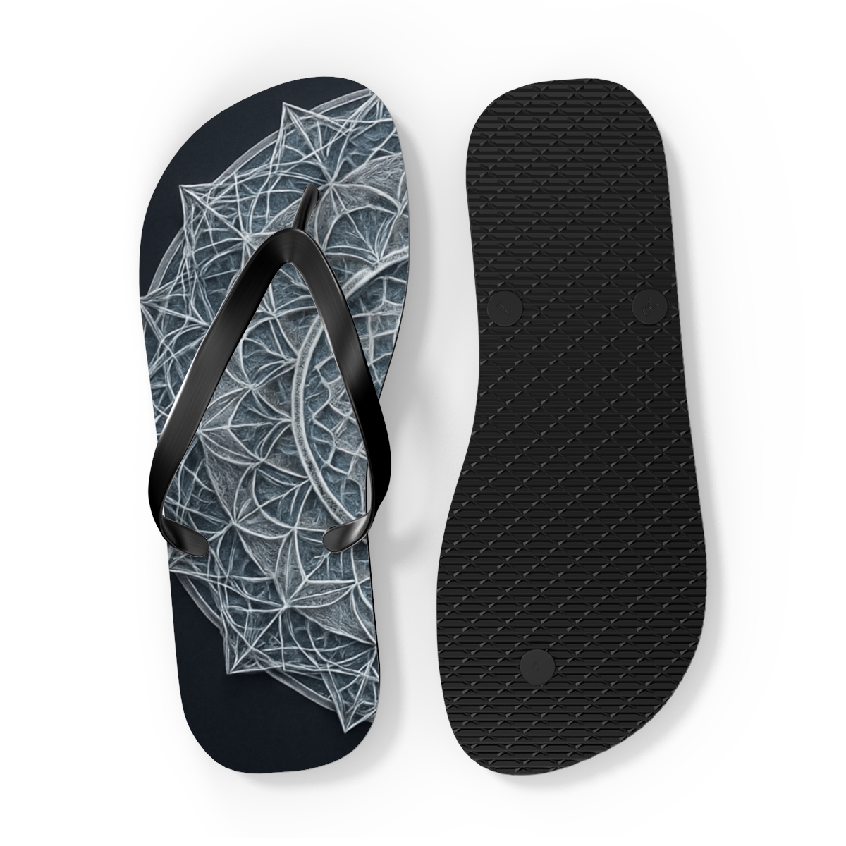 Quartz Lattice Halo Mandala soft sole flip flops