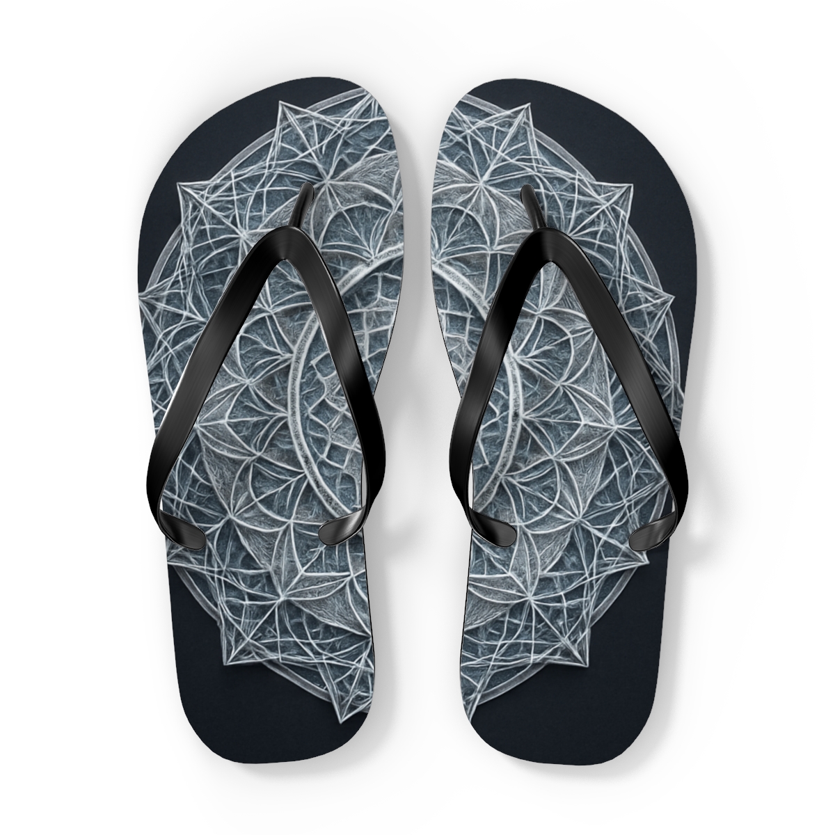 Quartz Lattice Halo Mandala soft sole flip flops