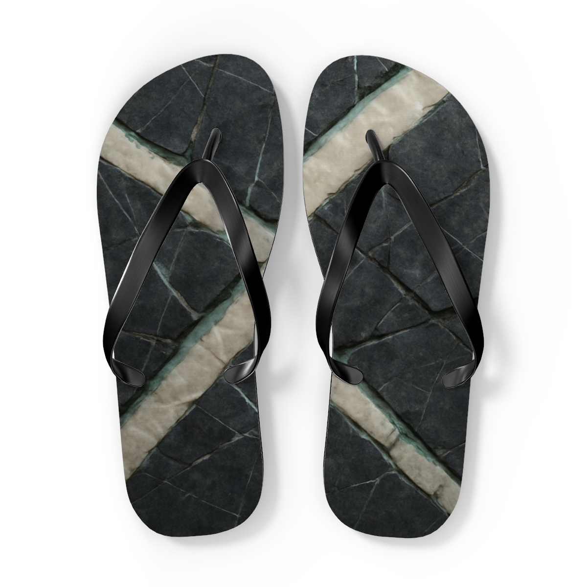 Quartz Vein Tessella unique graphic flip flops