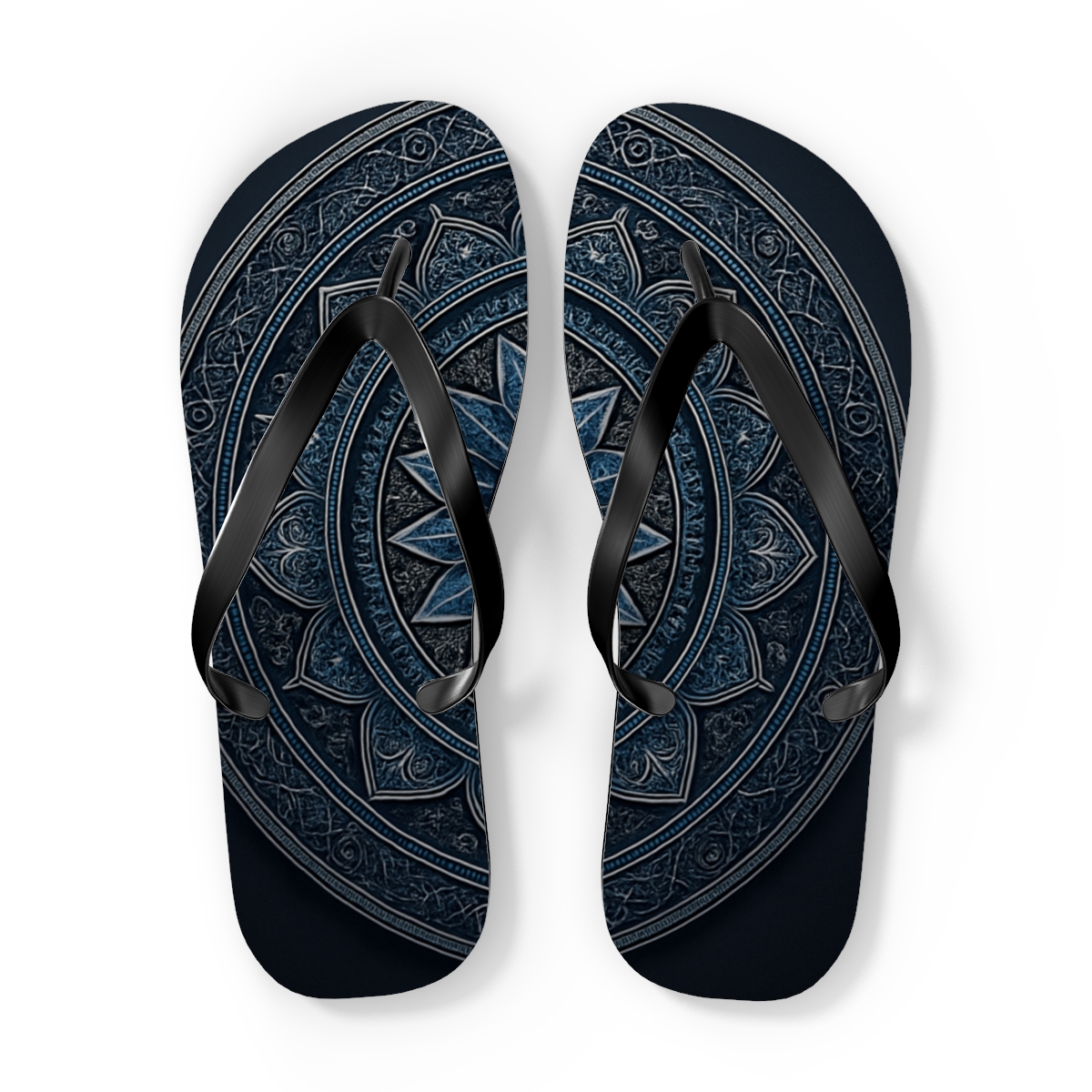 Quasar Filigree Compasswheel colorful rubber flip flops