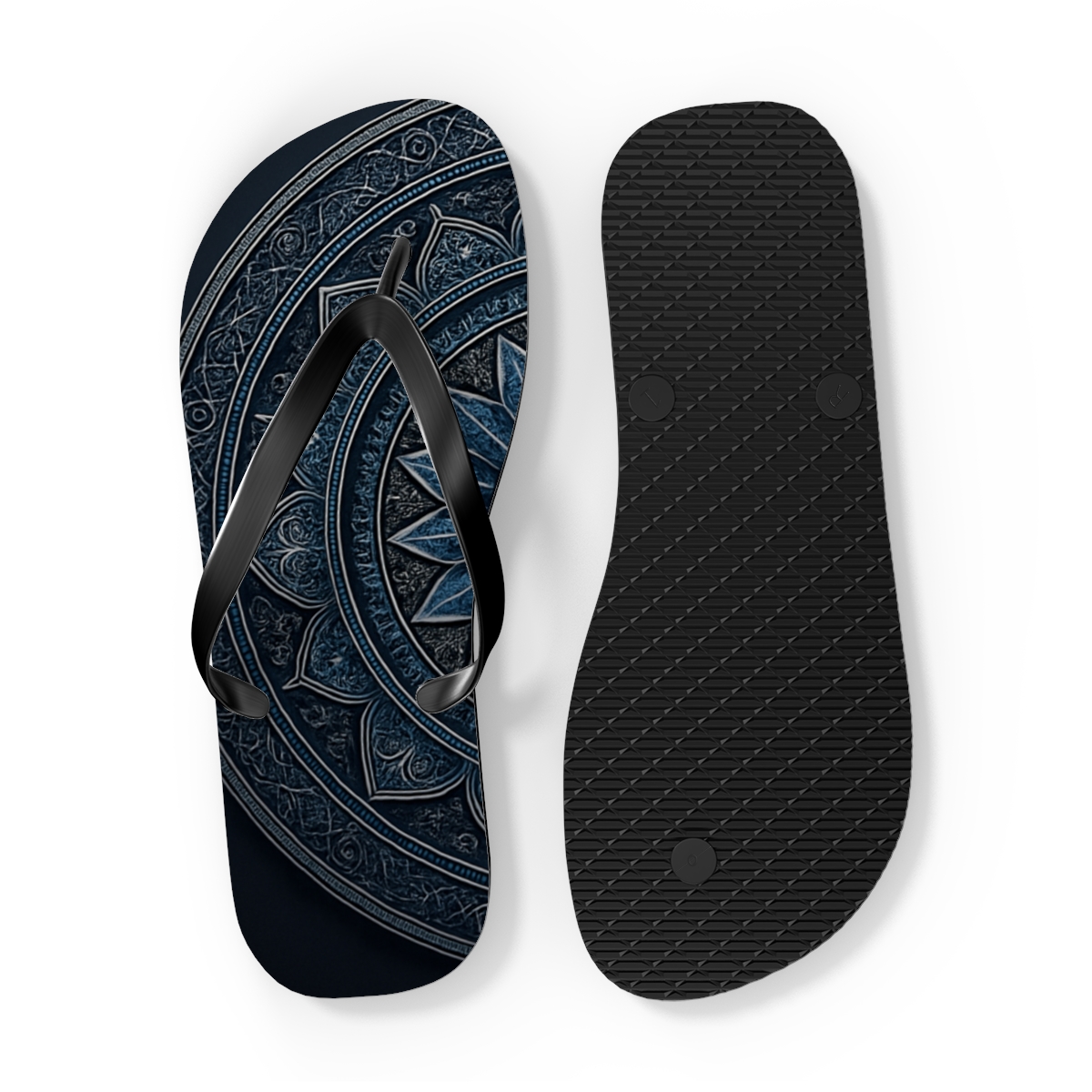 Quasar Filigree Compasswheel colorful rubber flip flops