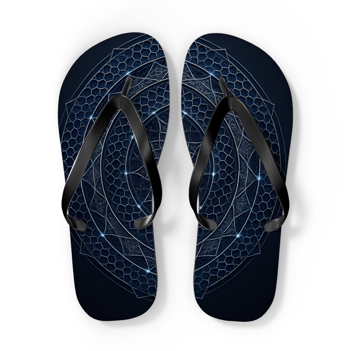 Quasar Lattice Mandala stylish summer flip flops