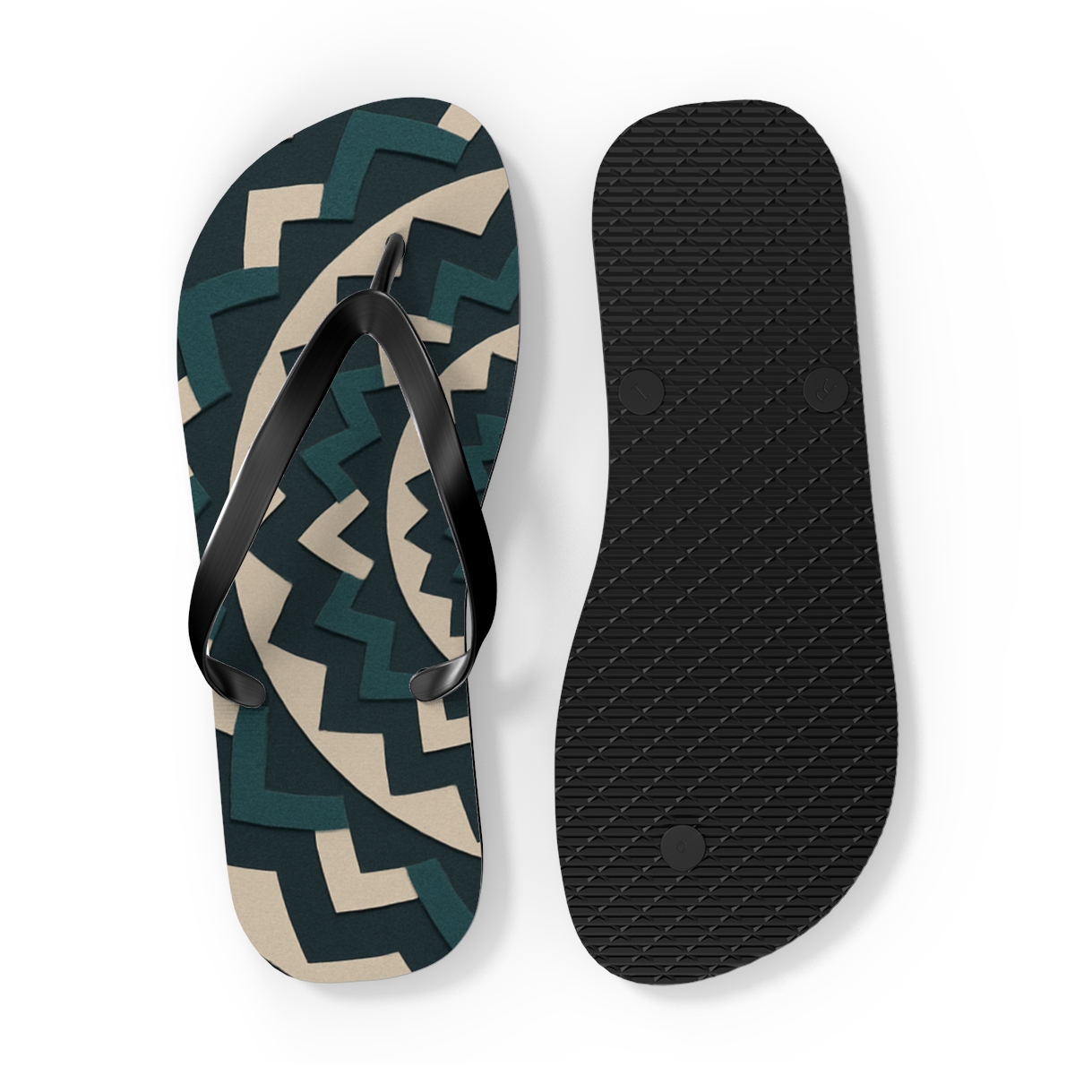 Radial Chevron Lattice trendy printed flip flops