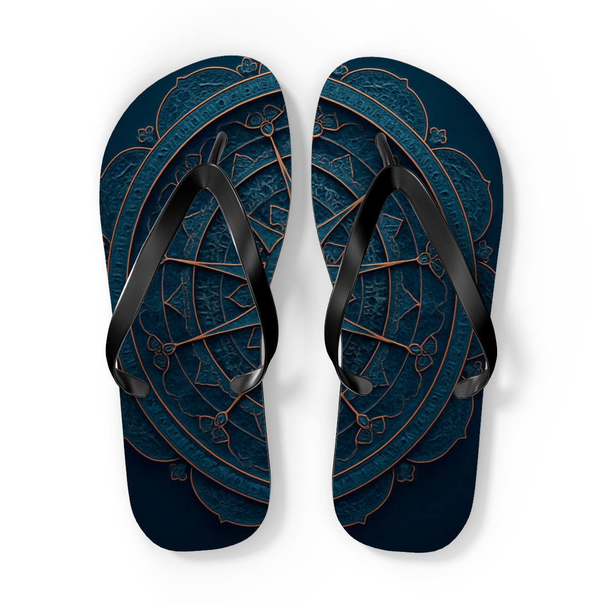 Radial Fractal Compass comfortable casual flip flops