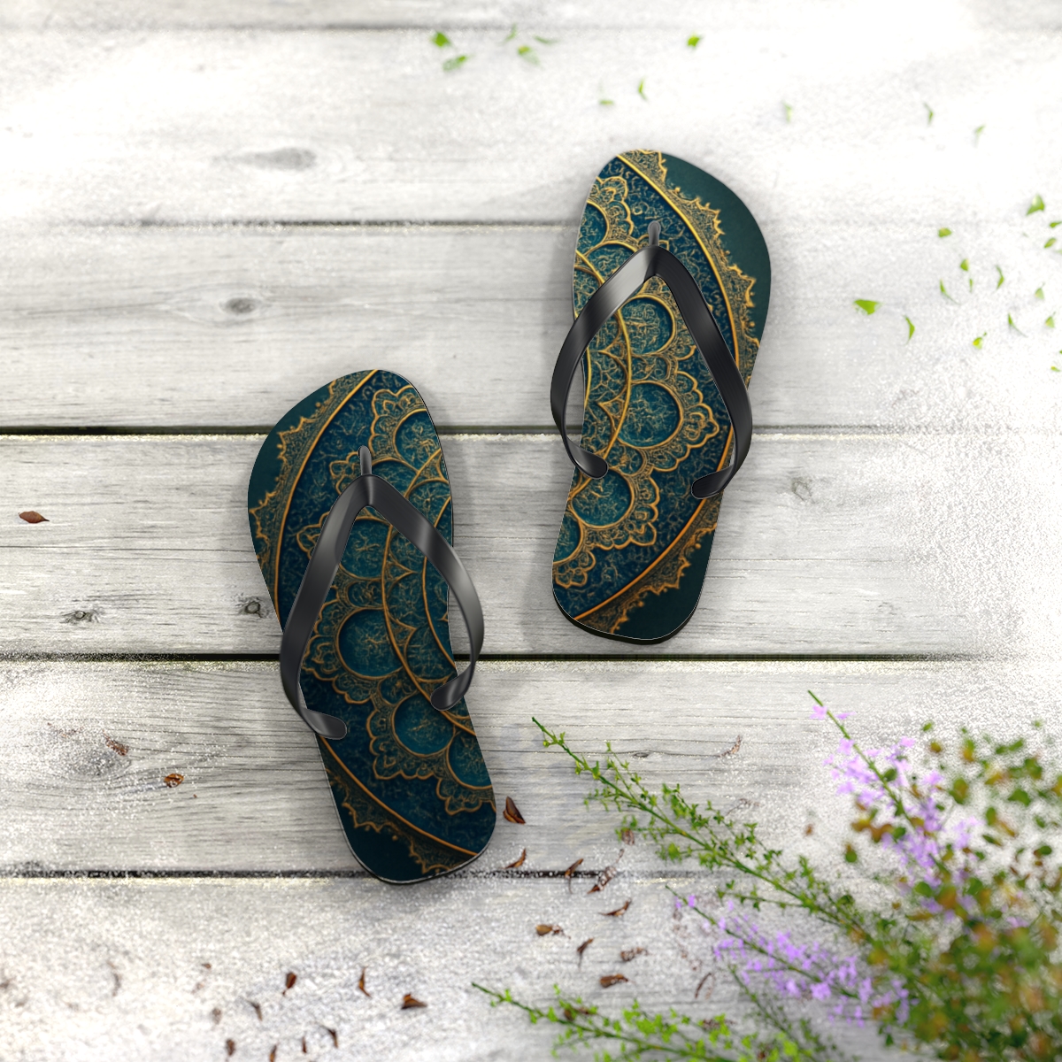 Celestial Mandala Harmony Flip Flops
