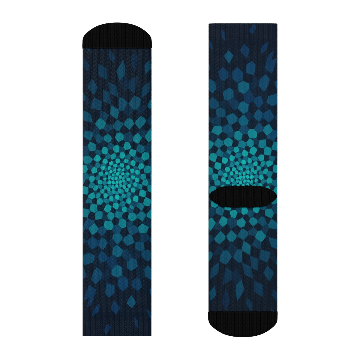 Radial Hex Fragment Bloom designer logo socks
