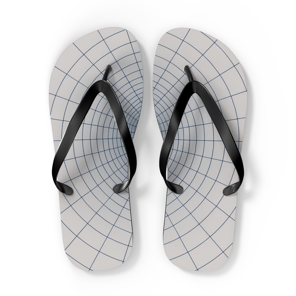 Radial Moire Grid Bloom soft sole flip flops