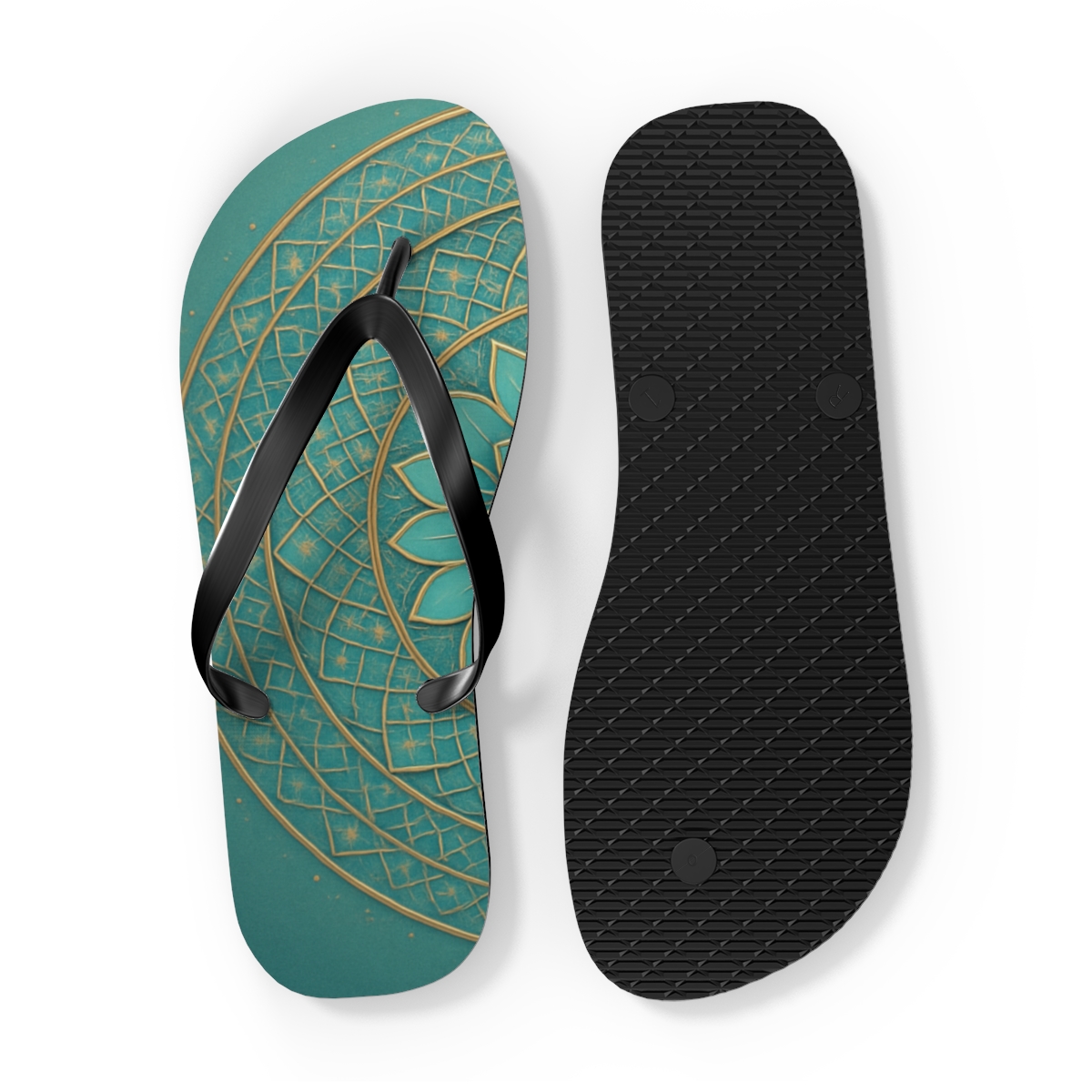 Radial Mosaic Bloom custom flip flops