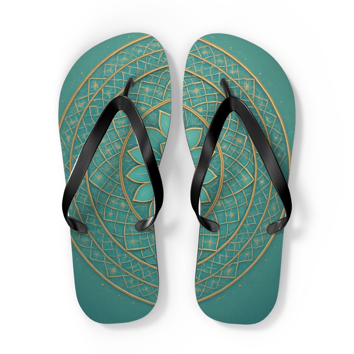 Radial Mosaic Bloom custom flip flops