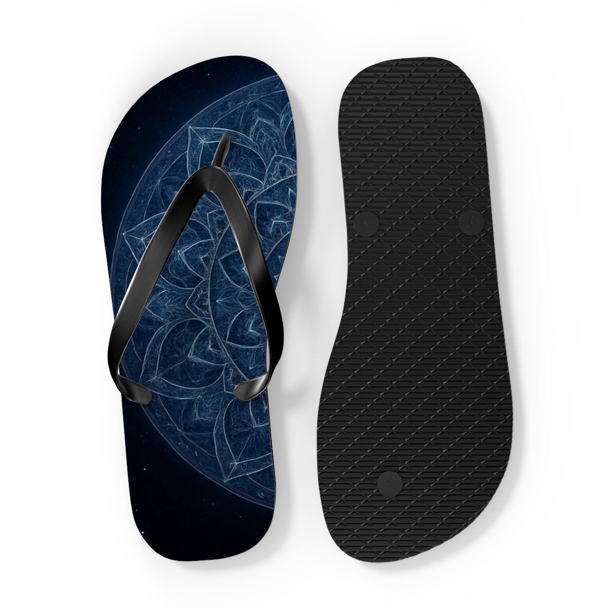 Radial Nebula Petal Array designer logo flip flops