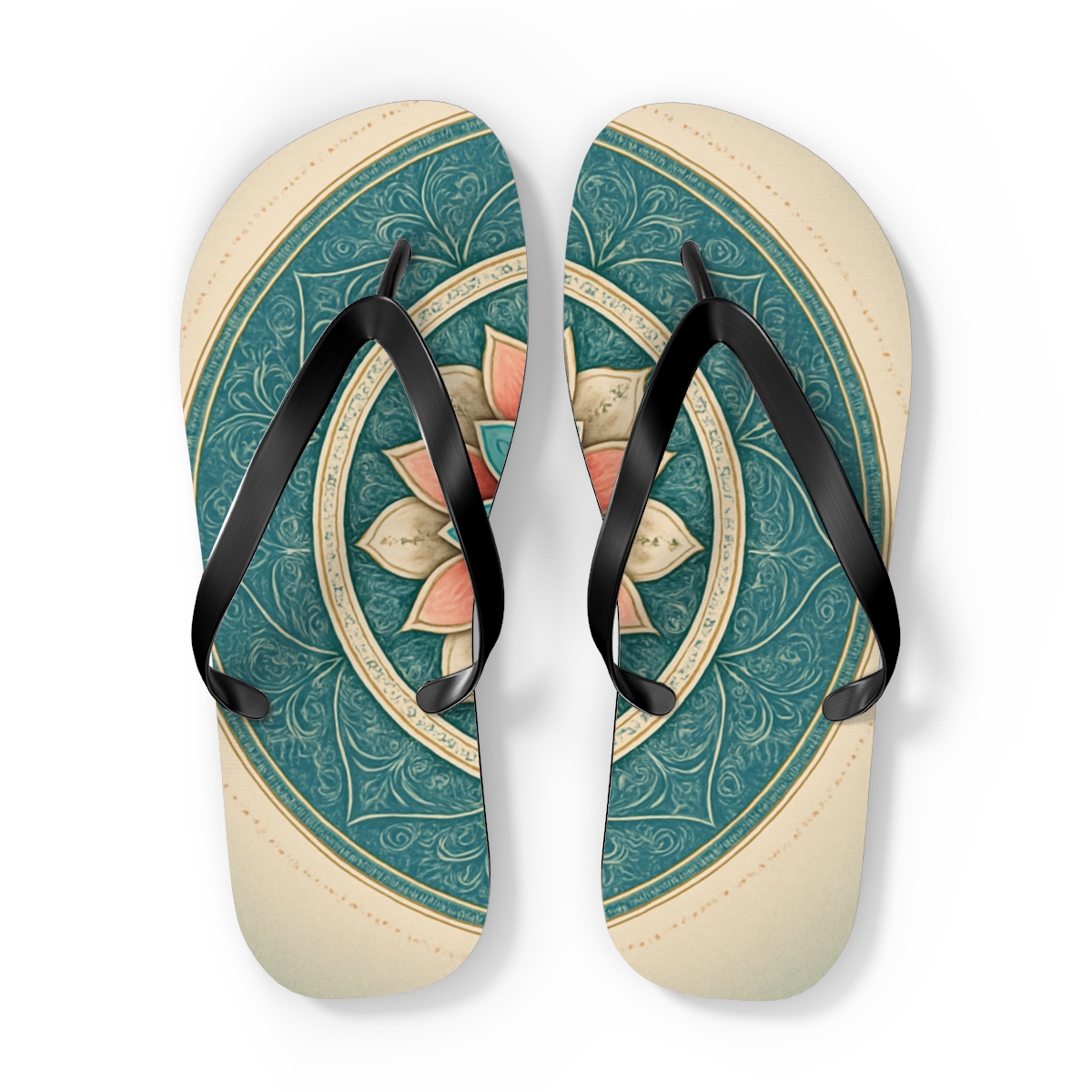 Radial Petal Engine trendy printed flip flops