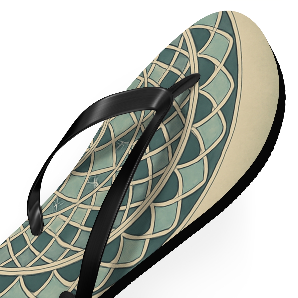 Radial Petal Lattice unique graphic flip flops