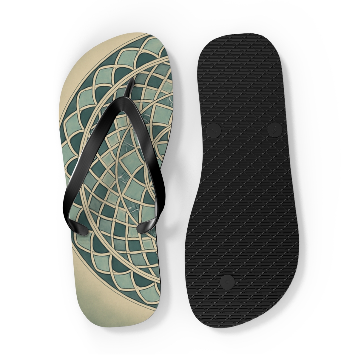 Radial Petal Lattice unique graphic flip flops