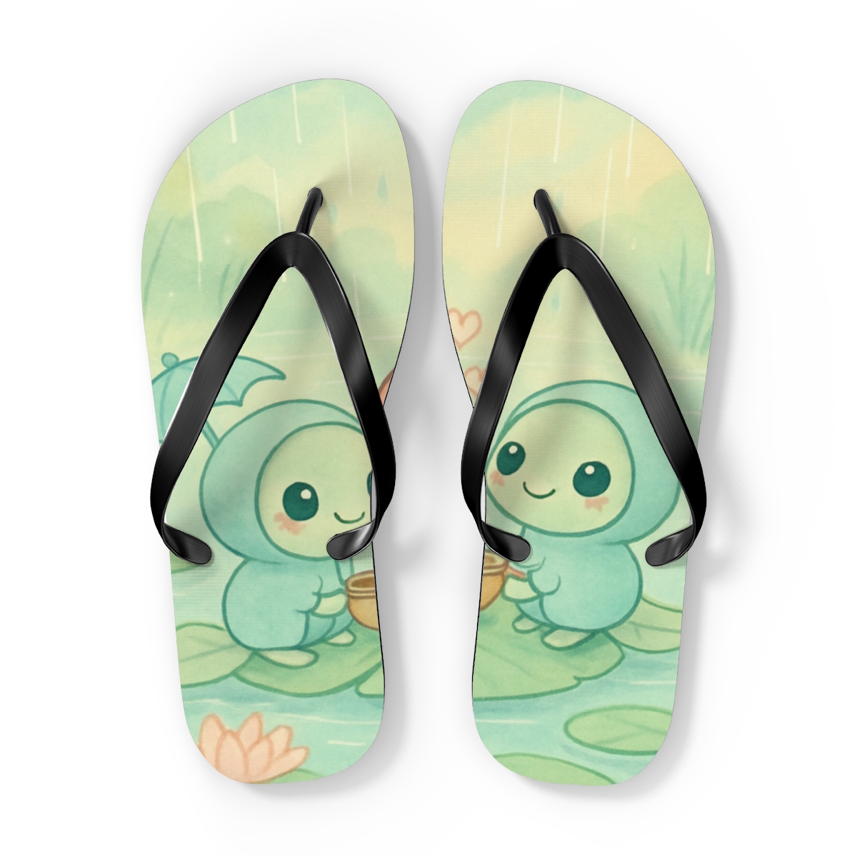 Raincoat Tadpole Tea Party colorful rubber flip flops