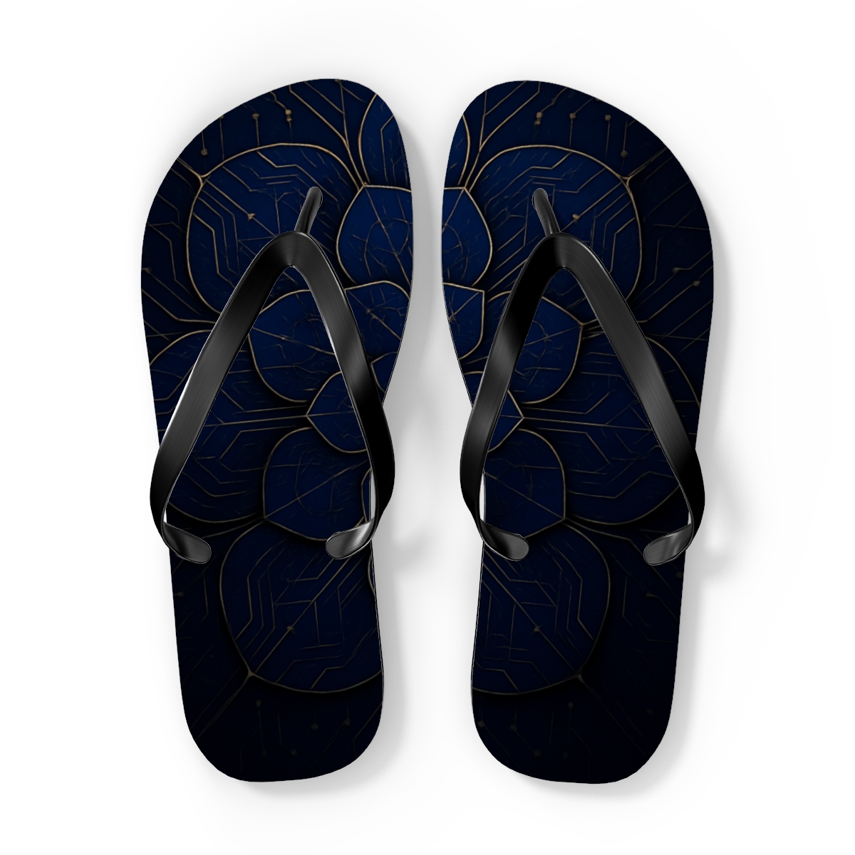 Ranunculus Fractal Rosette Circuit trendy printed flip flops