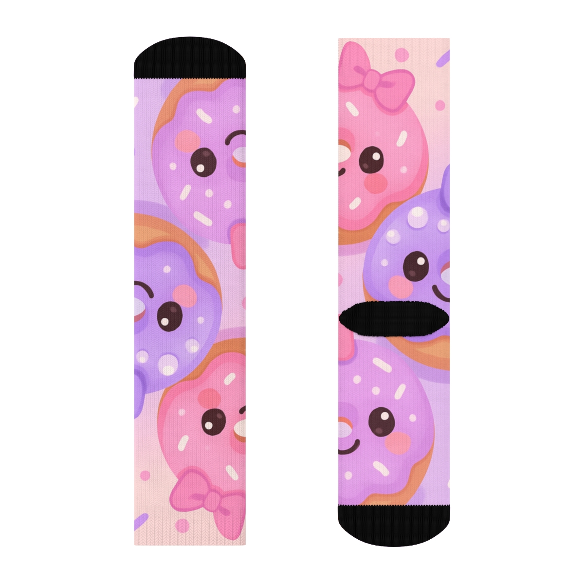 Ribbon Donut Smiles trendy colorful socks