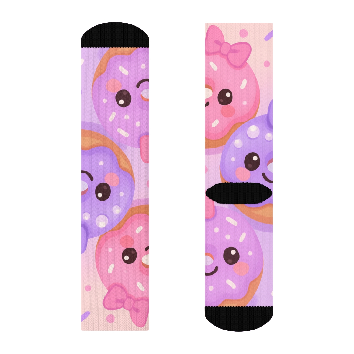 Ribbon Donut Smiles trendy colorful socks