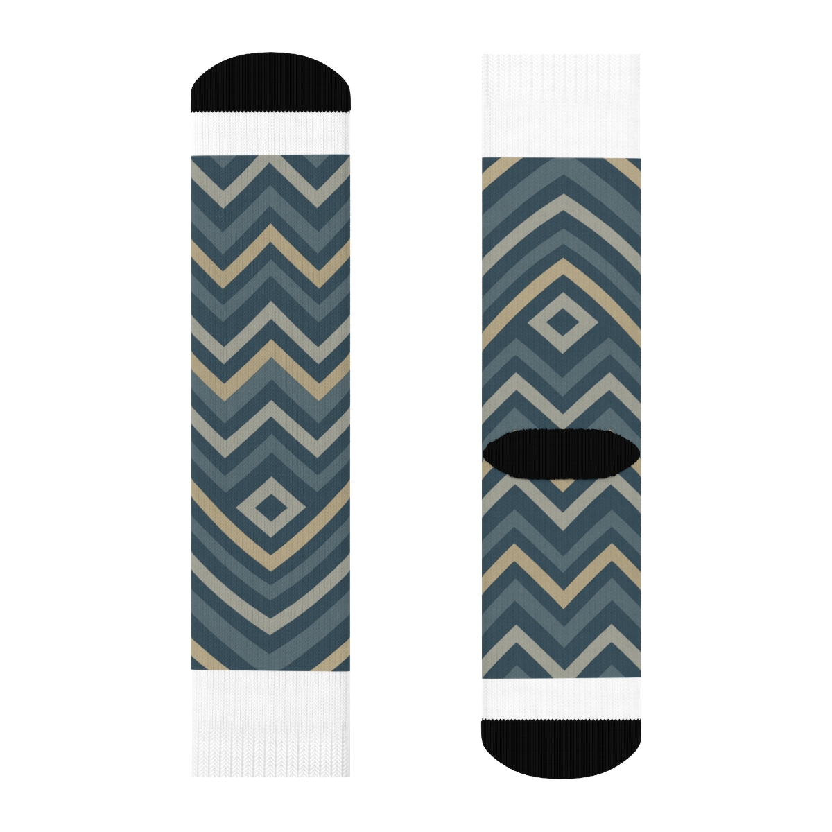 Navy Wave Patterned Comfort Socks