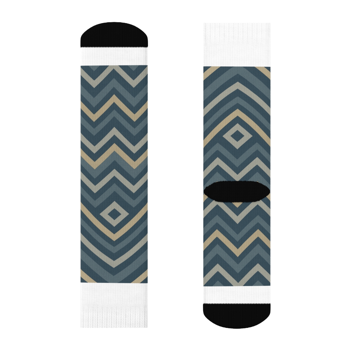 Navy Wave Patterned Comfort Socks