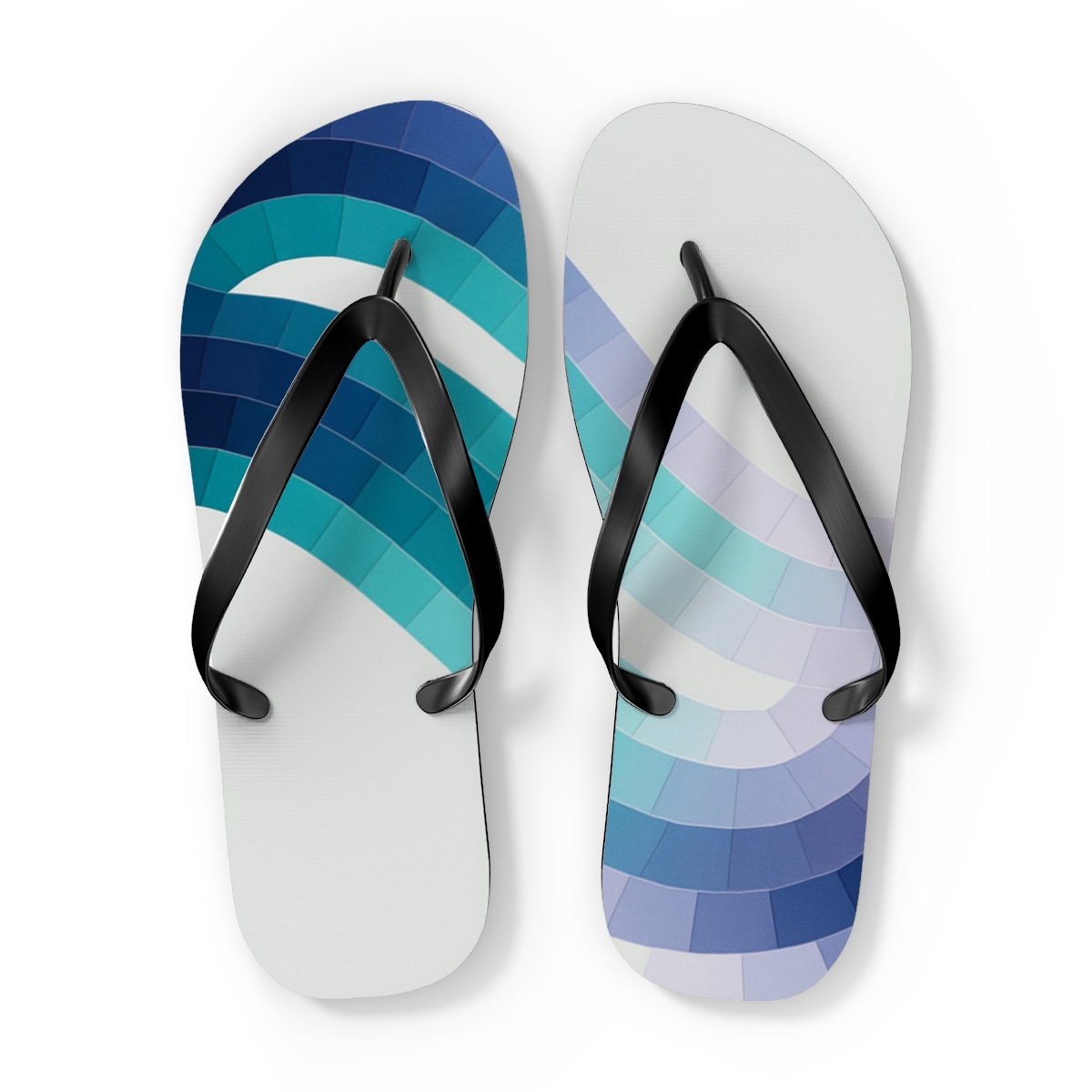 Segmented Arc Cascade personalized beach flip flops