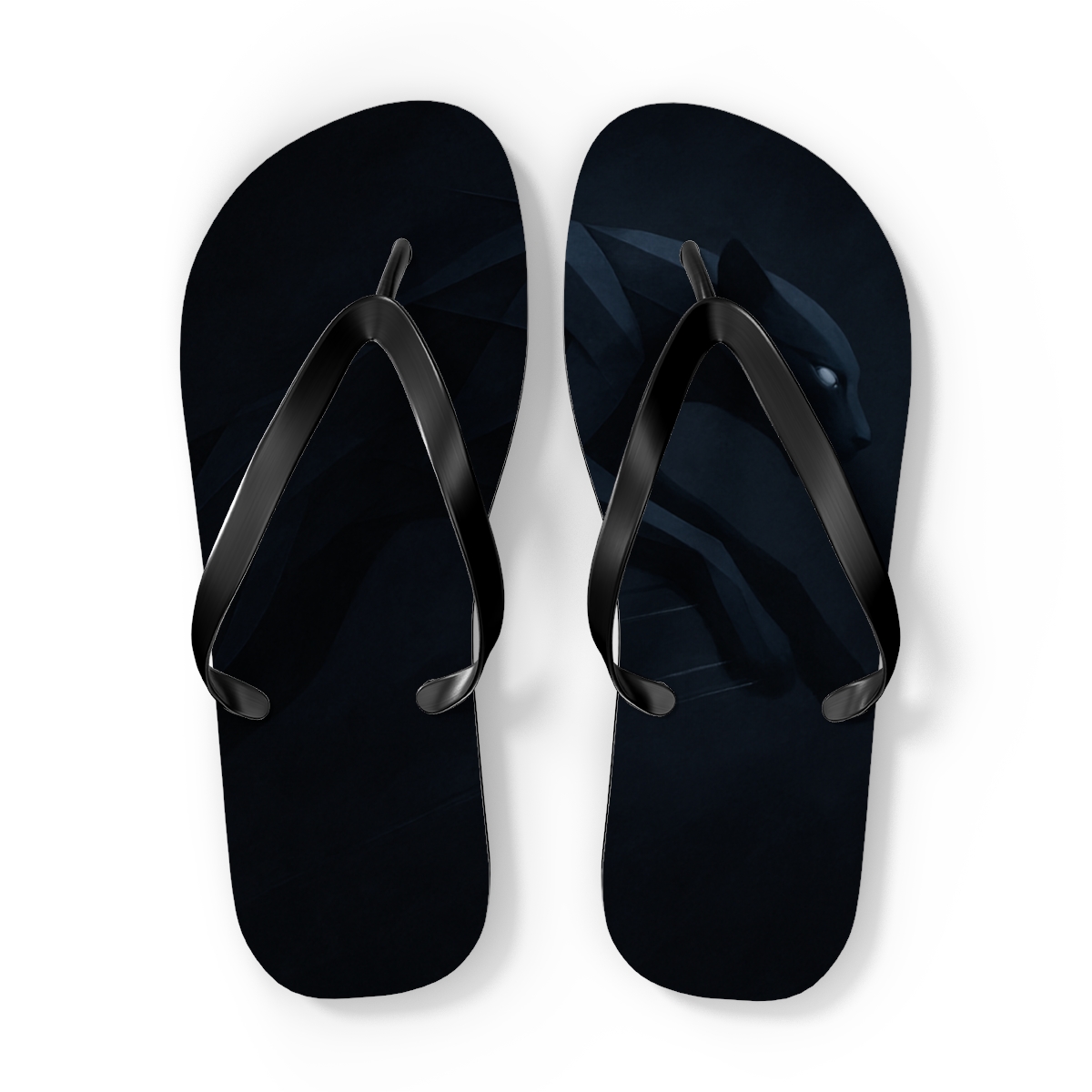 Shadow Leap Of The Midnight Panther custom flip flops