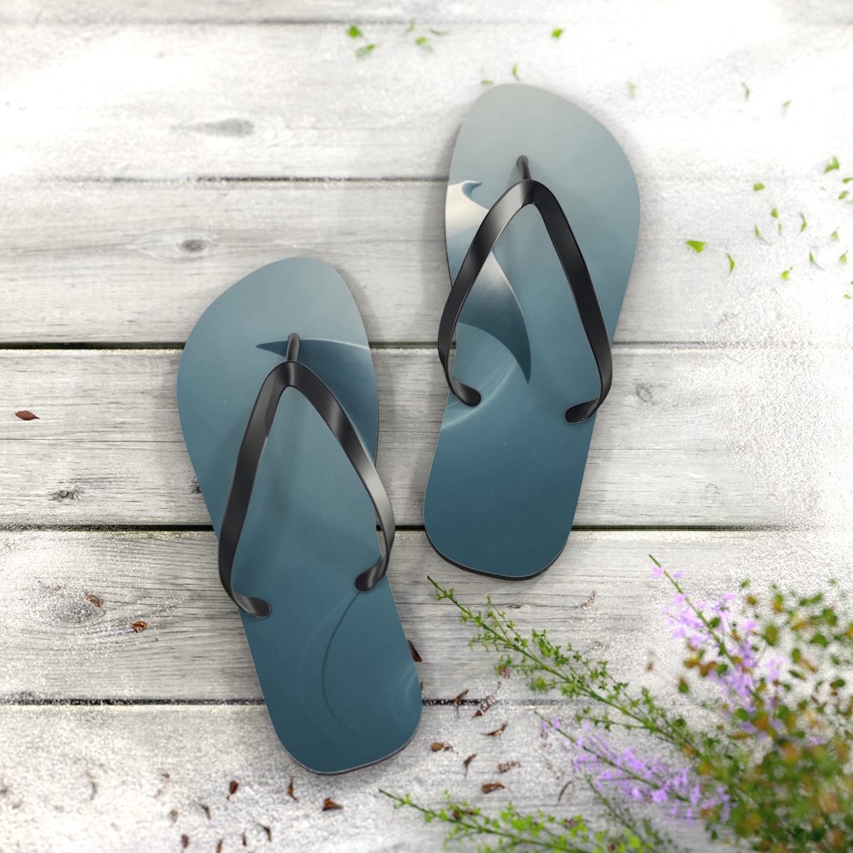 Silent Glide Of The Silver Manta trendy printed flip flops