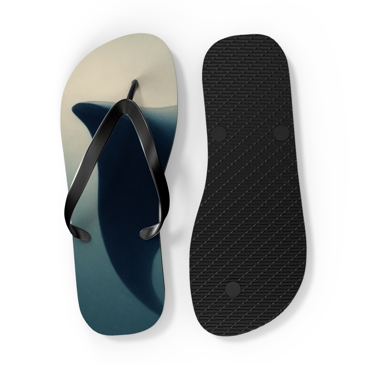 Silent Manta Arc unique graphic flip flops