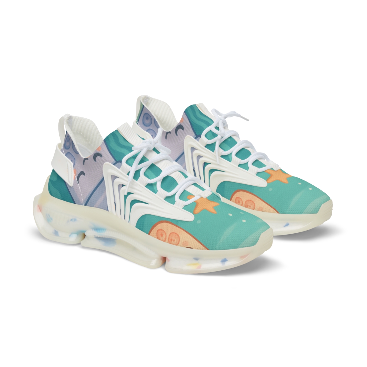 Sleepy Bubble Tea Sea Creatures comfortable running sneakers