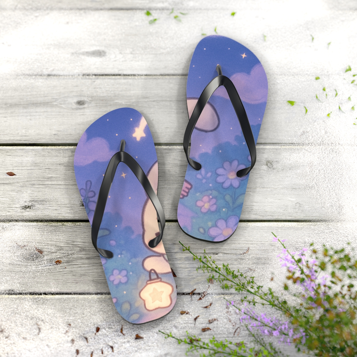 Sleepy Comet Bunny Lantern Walk soft sole flip flops