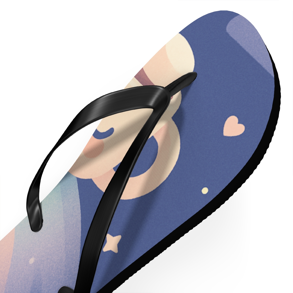 Sleepy Comet Cocoa Caravan unique graphic flip flops