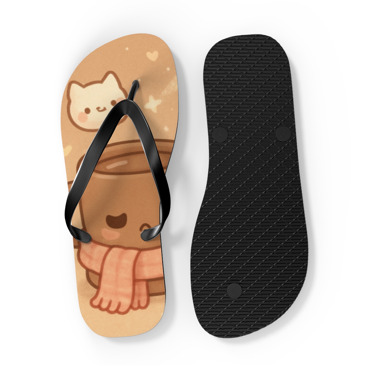Sleepy Comet Cocoa Friends trendy printed flip flops